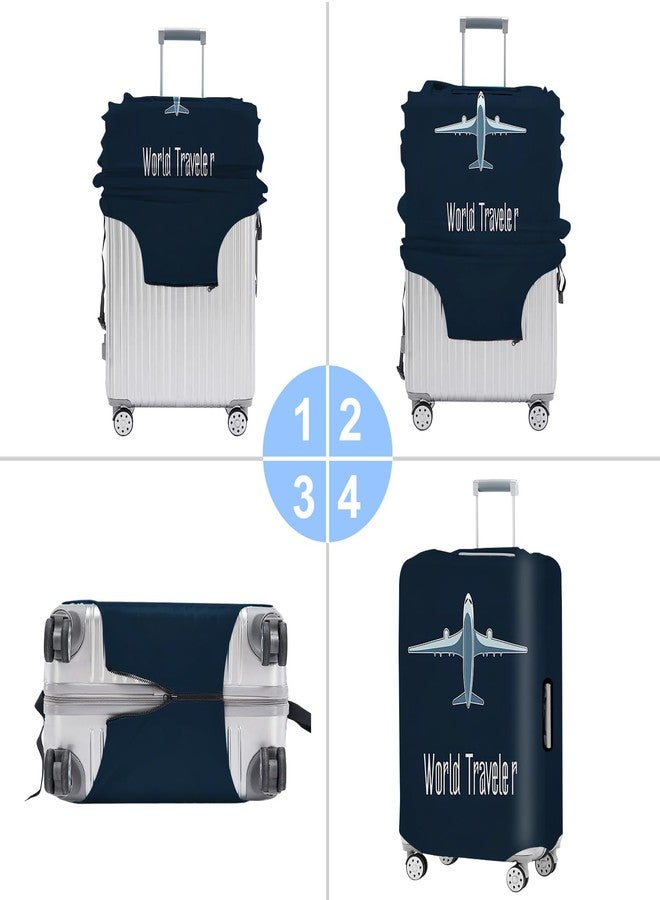 THISFIND World Traveler Luggage Cover - Airplane Design Suitcase Protector for 28-30 Inch Luggage - Durable Stretchable Travel Bag Cover,L - Image 4